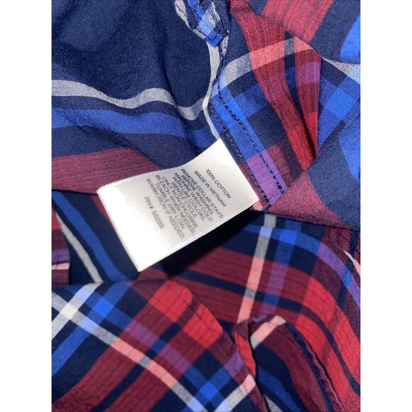 EXPRESS Men’s Fitted Button Up Dress Shirt Plaid Long Sleeve Shirt, Size Large - Picture 5 of 5